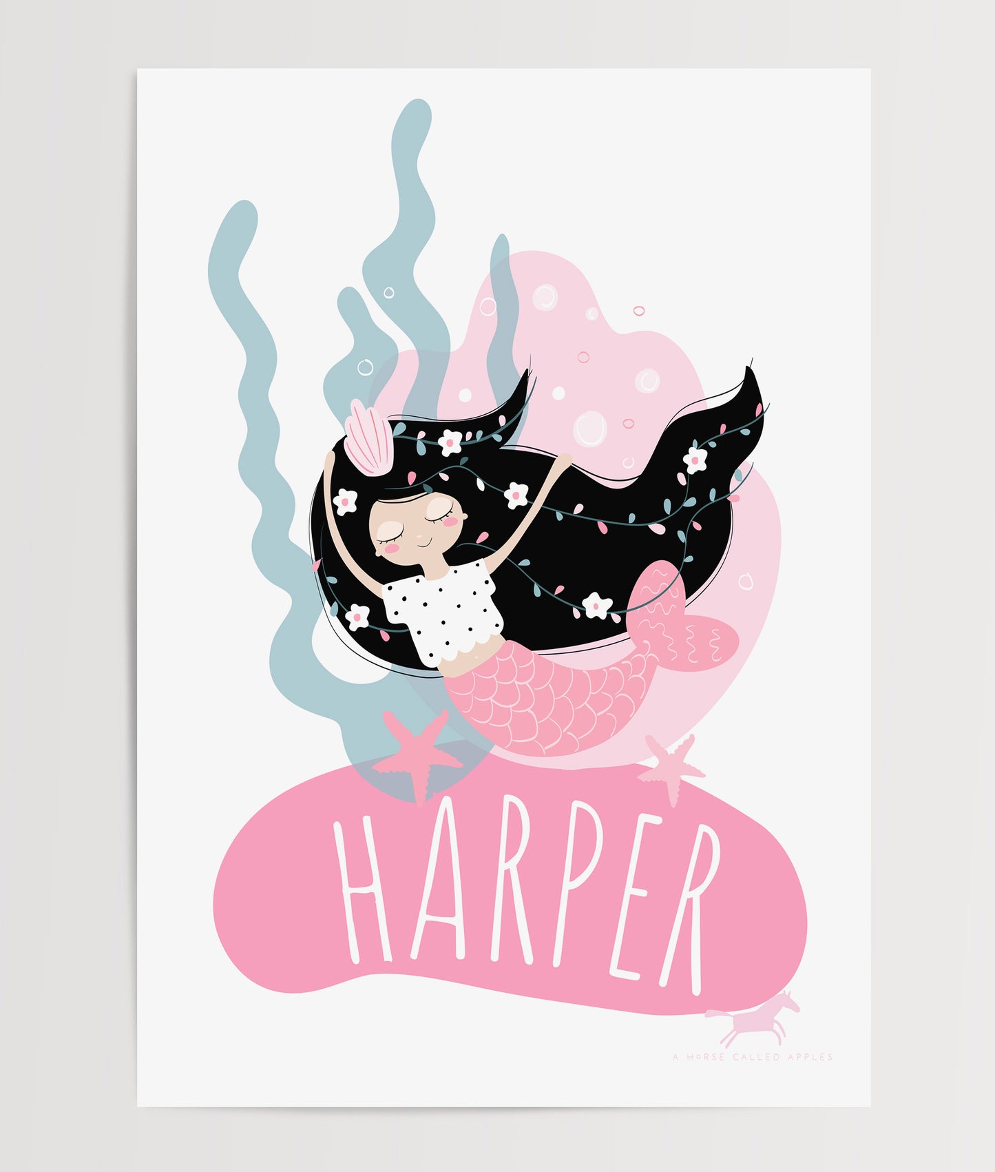 PINK MERMAIDS DIGITAL POSTER SET