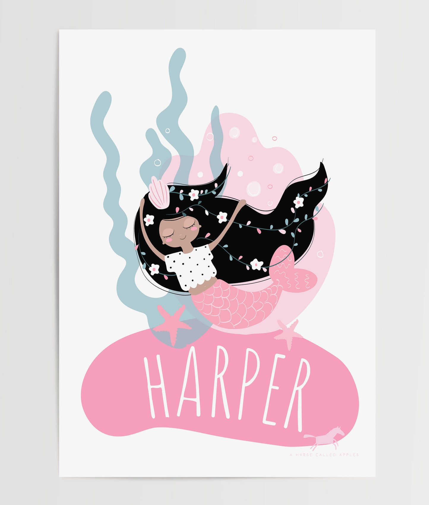PINK MERMAIDS DIGITAL POSTER SET