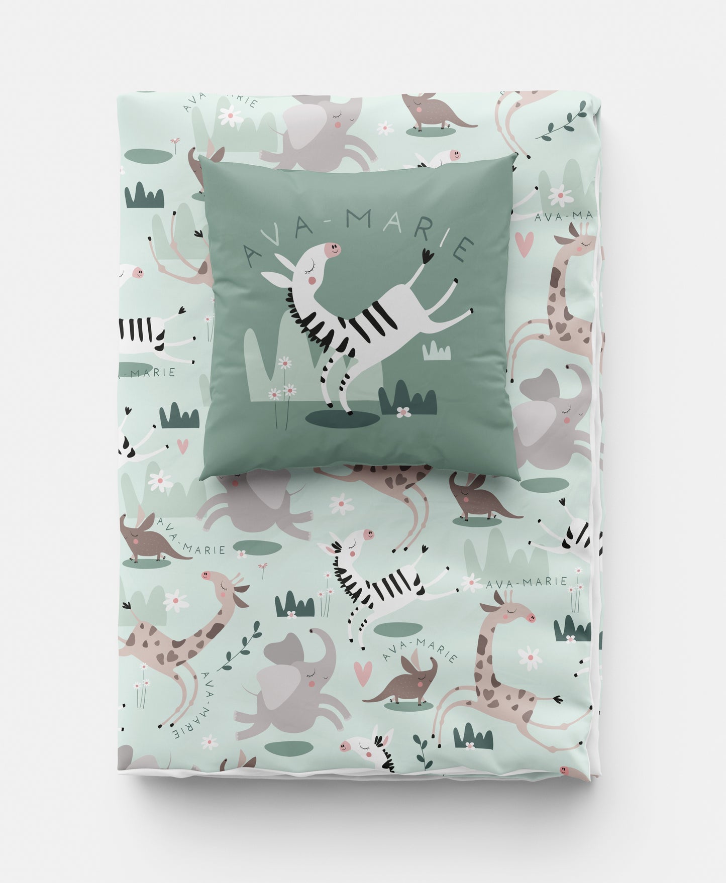 WILD ANIMALS IN SAGE SCATTER PILLOWCASE