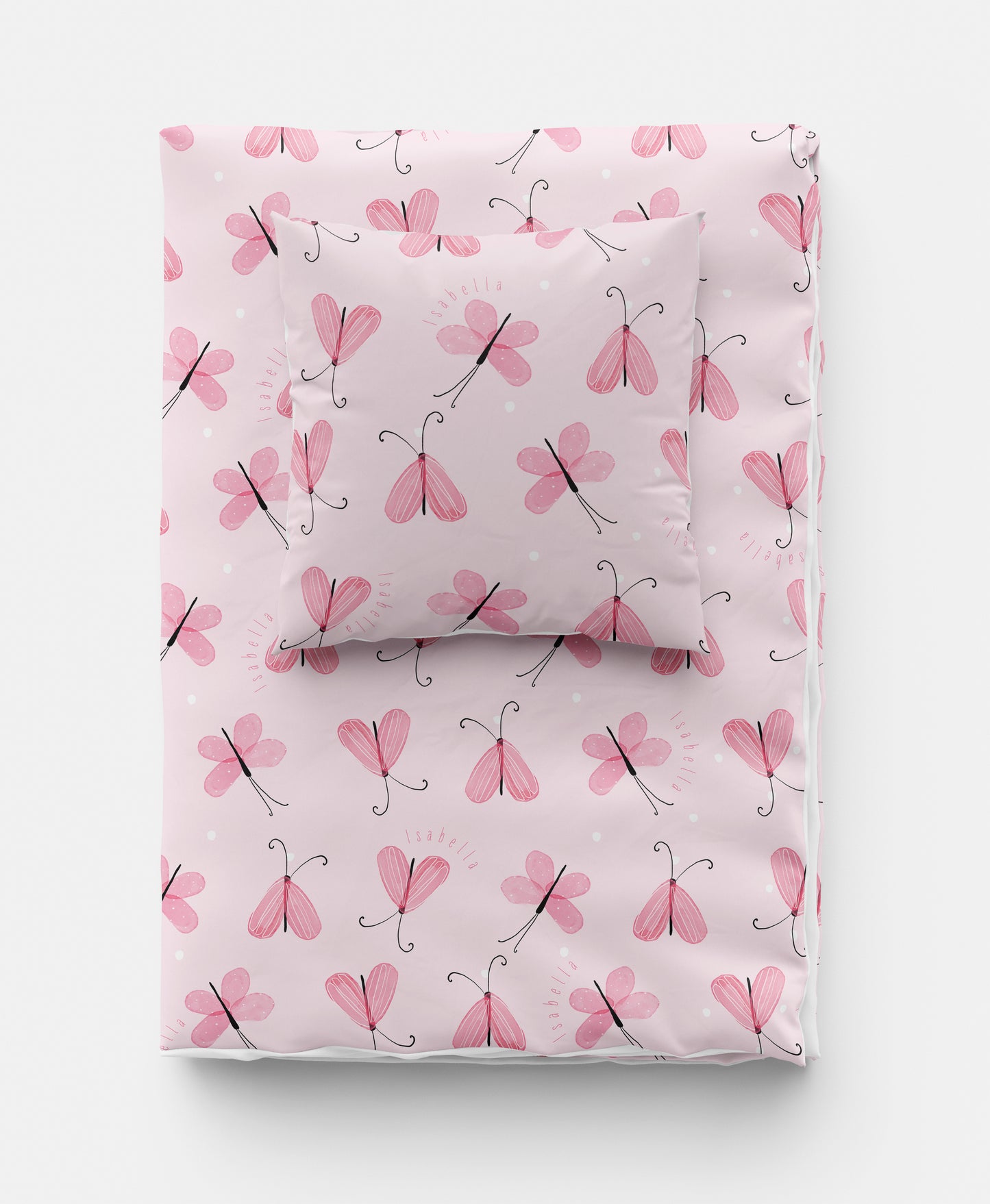 BUBBLEGUM BUTTERFLIES SCATTER PILLOWCASE