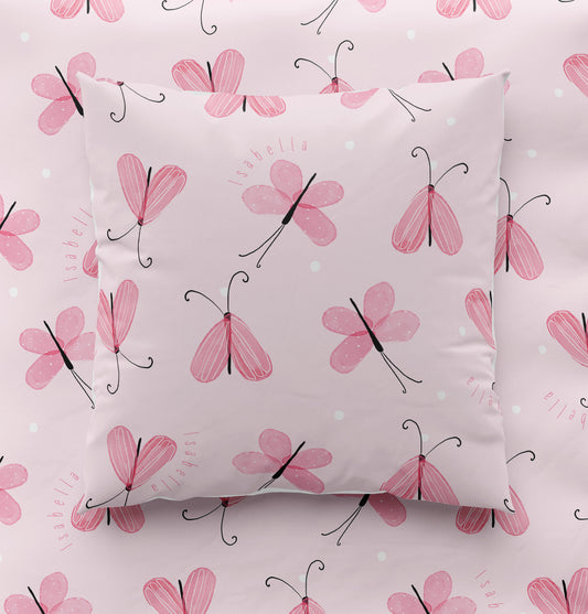 BUBBLEGUM BUTTERFLIES SCATTER PILLOWCASE