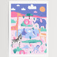 PINK WILD WATERHOLE DIGITAL POSTER SET OF 5